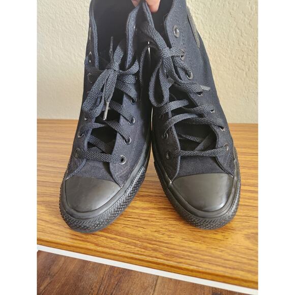 Black Converse High Tops Size 8 Women's - Picture 3 of 6